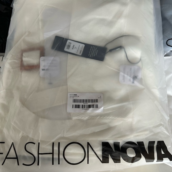 Fashion Nova White Leaving Now Maxi Sweater Skirt Set - Picture 12 of 15